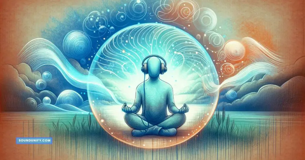 Meditating with Headphones - Reduces Anxiety